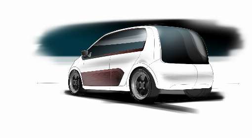 Bild: Eine praktische Anwendung finden Furnier-Prepregs beispielsweise im innovativen elektrisch angetriebenen Leichtbau-Automobil MERGE Up! unter anderem als Seitentr-Exterieur-Bauteile. Foto: TU Chemnitz 